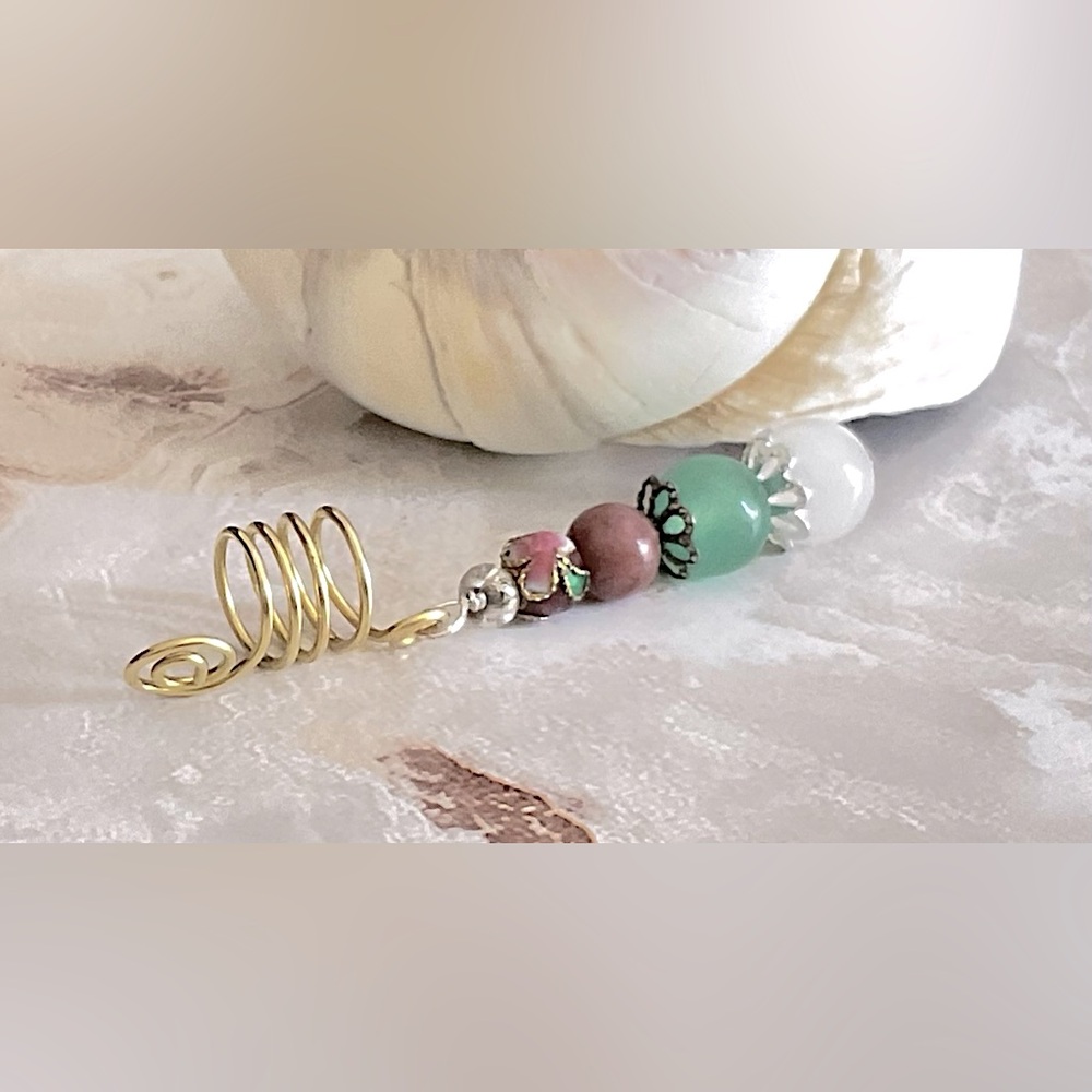 Gemstone hair lock jewelry,jewelry for hair,long hair accessories,hair coils